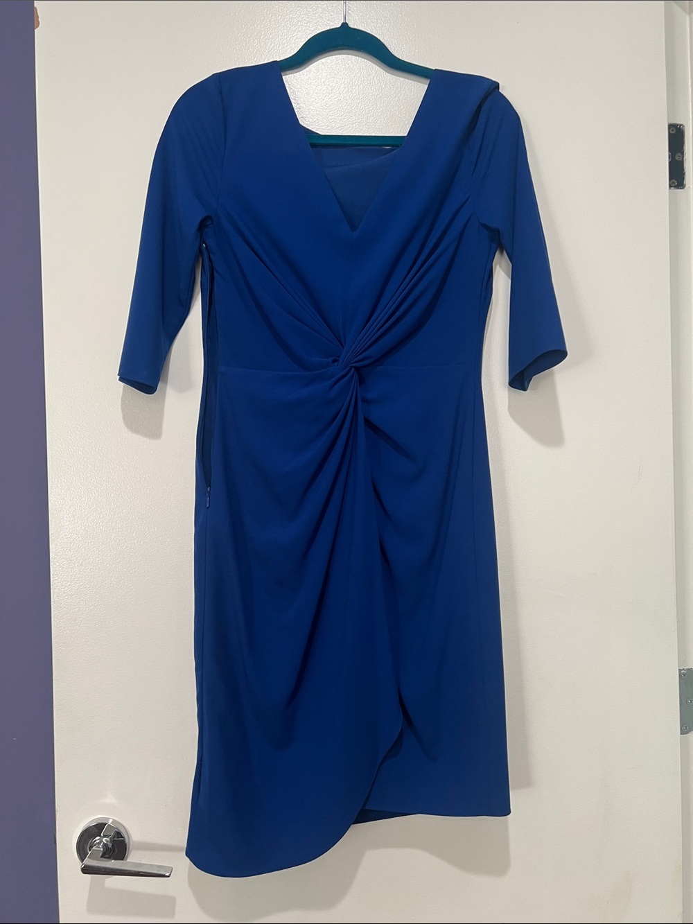 Halston Heritage Royal Blue Twist-Back Midi Dress size 4